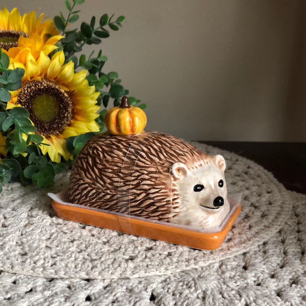 Autumn Hedgehog Butter Dish
